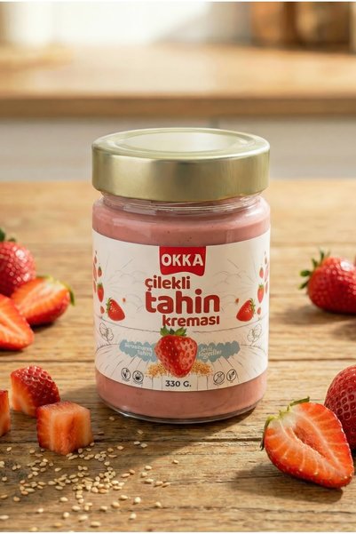 Okka ÇİLEKLİ TAHİN KREMASI 330 GR