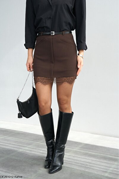 Lupies Kadın Dantel Detaylı Mini Şort Etek