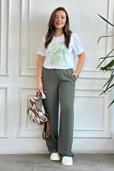 yb yağmur butik Φαρδύ παντελόνι με ελαστική μέση