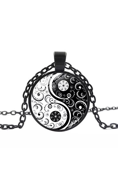 EFAYN.RO Lant dama, pandantiv rotund tai chi, model ying si yang, reglabil, n...