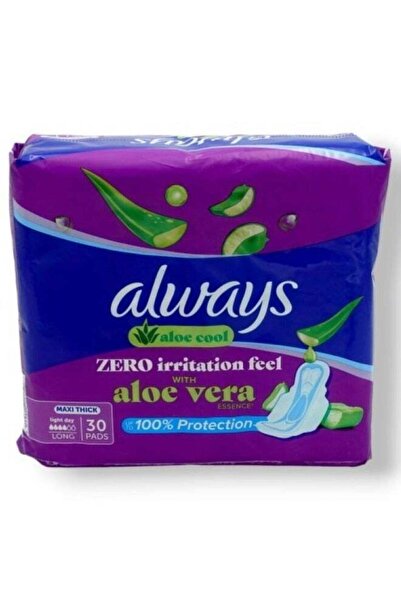Always Aloe Cool Clean And Dry Maxi Thick Long Sanitary Pads With Wings 30 Pads