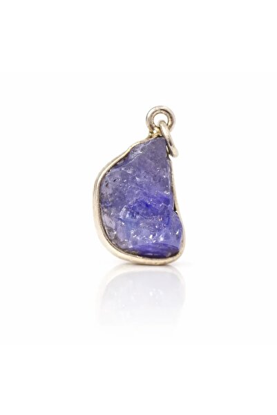 Doğaltaş Tanzanit Taşı Gümüş Kolye Minimal Tasarım