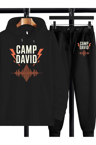 Rayan & Hoor Style Sweatshirt Set Sweatshirt Camp Printed Oversize Hooded Hoodie