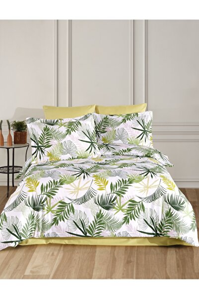 NazeninHome Satin 100% Cotton Double Duvet Cover Set with Elastic Sheets |   ...