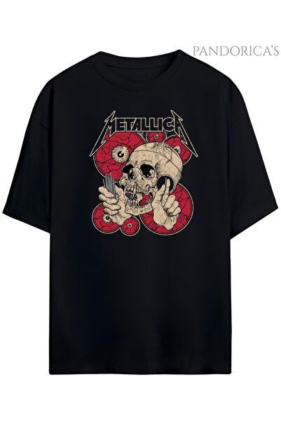 Grafftee Clothing Tricou din bumbac oversize unisex cu imprimeu Metallica Des...