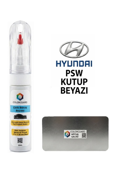 COLORGUARD Hyundai Psw Kutup Beyazı 2 in 1 Özel Tasarım Şişe Rötuş Boyası ve ...