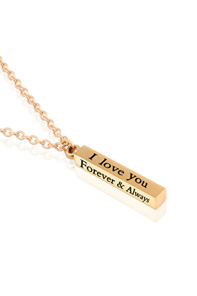 EFAYN.RO Lantisor pandantiv “I love you – forever and always” auriu, unisex E...