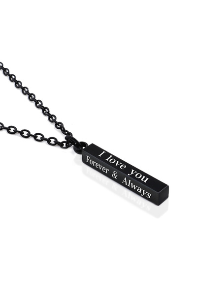EFAYN.RO Pendant chain "I love you - forever and always" black, unisex, EFAYN