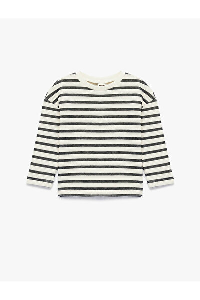 Koton Cotton Long Sleeve Crew Neck Striped T-Shirt
