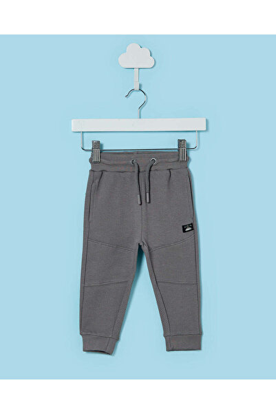 REDTAG Infant Boys Grey Ribbed Track Pants