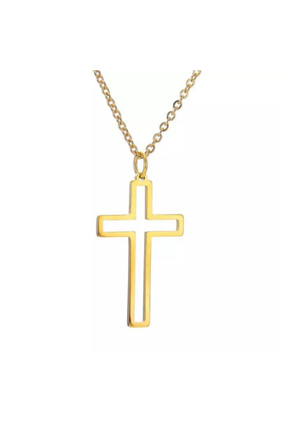 EFAYN.RO Lant dama, model minimalist, cu pandantiv cruce, auriu, EFAYN