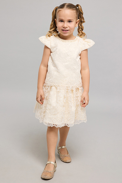 R&B Girl'S Ivory Embroiderd Top And Skirt Set