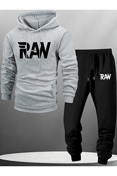 Rayan & Hoor Style Ran Printed Hooded Sweat Suit - Hooded Sweatshirt Top and ...