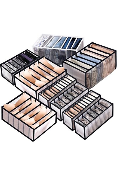 Giyiprpi Set of 9 foldable clothes organizers, with grid,