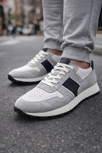 Sanvio Tarzkar Men's Gray Genuine Leather Premium Eva Orthopedic Sole Daily S...