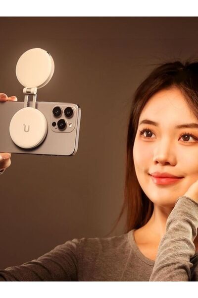 Unico MagSafe Manyetik Mini LED Selfie Işığı Şarjlı 3 Modlu Ayarlanabilir Parlaklık