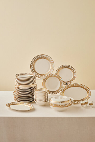 Emsan Empire Bone Majeste 55 Parça 12 Kişilik Yemek Takımı Gold