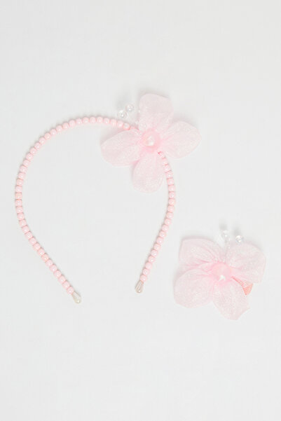 R&B Girl'S Pink Hairclip And Headband Set