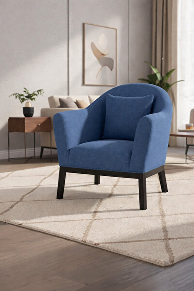 N.zone A stylish recliner chair with luxurious blue fabric upholstery, a comf...