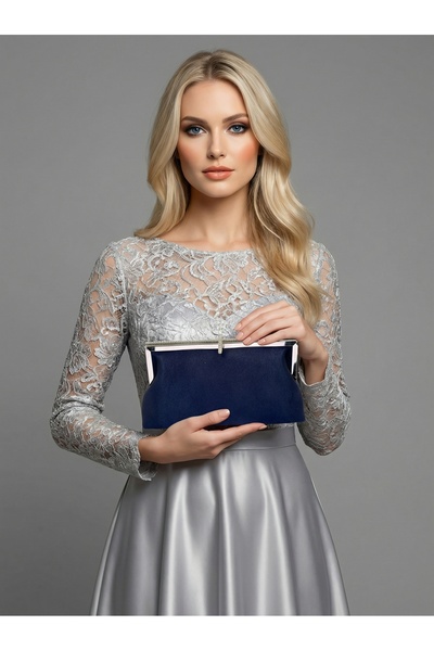 Biçanta Μπλε ναυτικό χρώμα, μαλακό μεταλλικό πέτρινο πλαίσιο, λεπτομέρεια από...