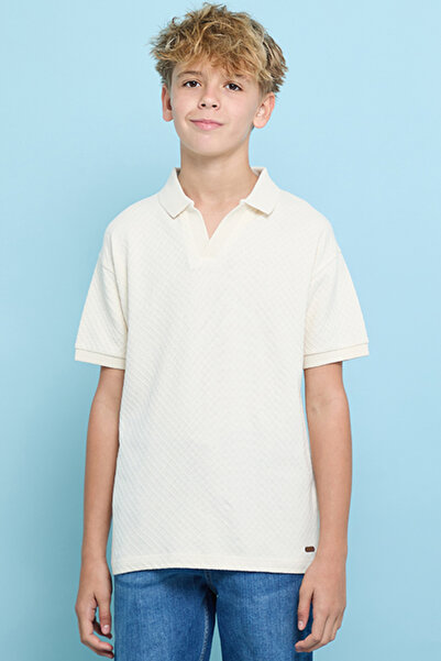 R&B Textured Polo T-Shirt With Short Sleeves