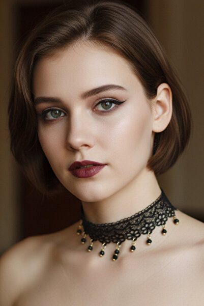 ZETCONCEPT Zet Style “Raven Mourne – Kuzgunun Ağıtı” Siyah Dantel Choker Goti...