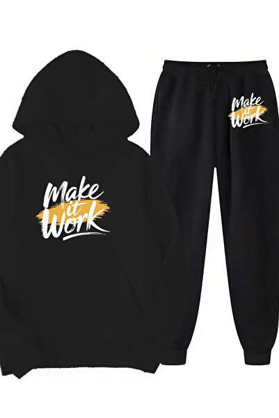 Rayan & Hoor Style Make printed hoodie sweatset - hooded sweatshirt top and b...