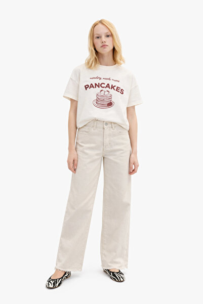 connemara Κοριτσίστικο Παντελόνι Τζιν Εκρού με Ψηλή Μέση και Φαρδιά Μπατζάκια...