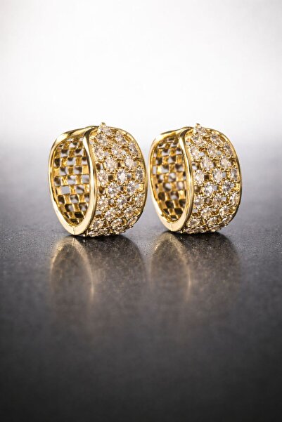 Solene Lady Gold Taşlı Vip Küpe