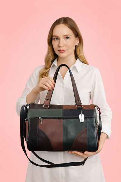 westbag Genuine Leather Luxury Multi-Color Crossbody Messenger Bag with Shoul...