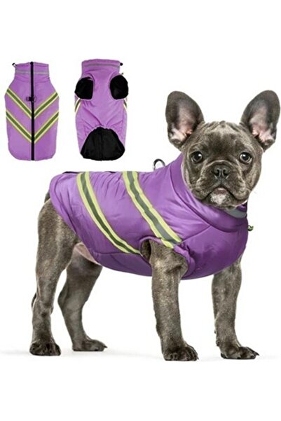 OEM TQFlow Waterproof Reflective Dog Jacket with Harness, Size XL, Purple