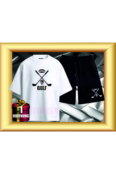 HOFFNUNG Unisex Casual Short Sleeve Set with Golf Print Outdoor Spring/Summer...
