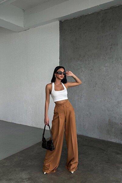 By Sevilen Collection Pantaloni Palazzo cu detaliu cu trei nasturi