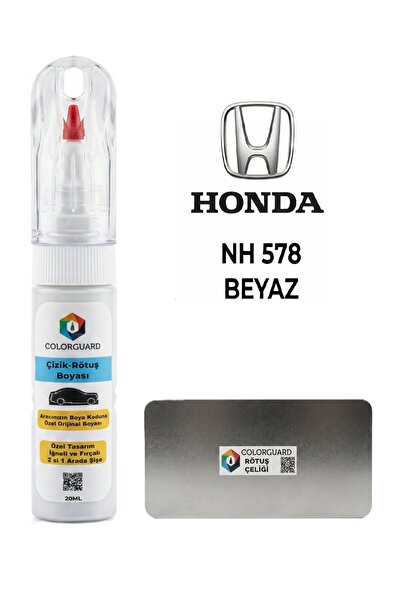 COLORGUARD Honda NH 578 Beyaz İğneli ve Fırçalı Özel Tasarım Şişe Rötuş Boyas...