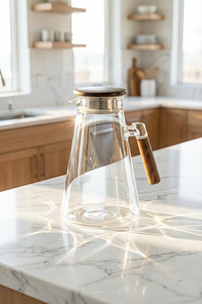 ACAR PureGlass Akasya Kapaklı Cam Sürahi - 1700 ml