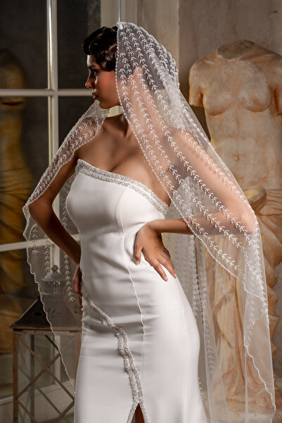 Simay Aksesuar Gelin Duvağı, Gelinlik Aksesuarı Nikah ,Gelin Duvak , İşlemeli...