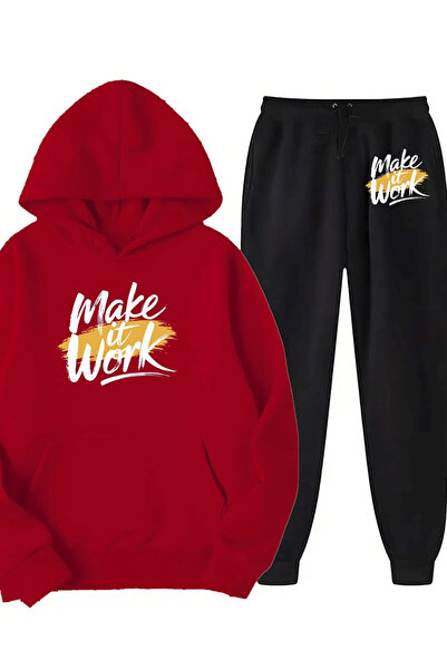 Rayan & Hoor Style Make printed hoodie sweatset - hooded sweatshirt top and b...