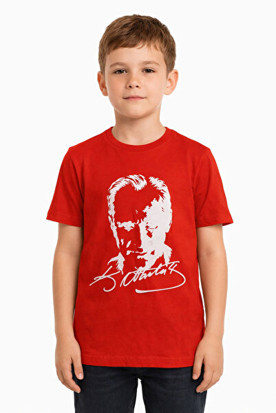 monox Tricou unisex pentru copii cu imprimeu Atatürk