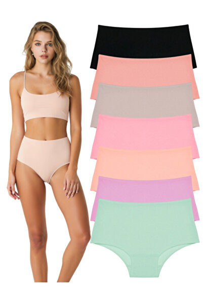 ARONA KADIN KÜLOT 7 li renkli yüksek bel esnek rahat toparlayıcı kadın külot