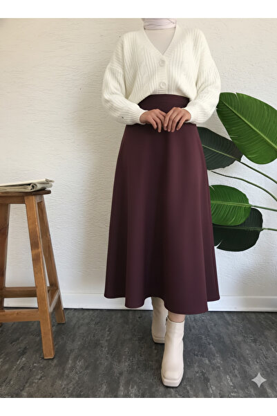 CNG MODA . Puf Scuba Skirt Flared Model