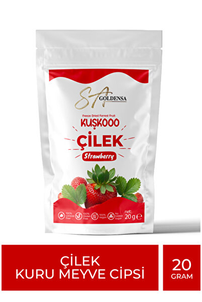 SA GoldenSA Kuşkooo Strawberry Dry Fruit Chips - Freeze Dried Crispy Strawber...
