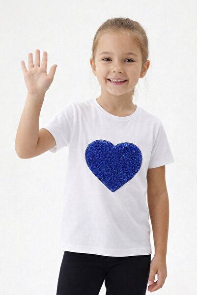 nacar çarşı Devojčinska Kobalt plava majica sa plavim srcem 23. aprila 29. ok...