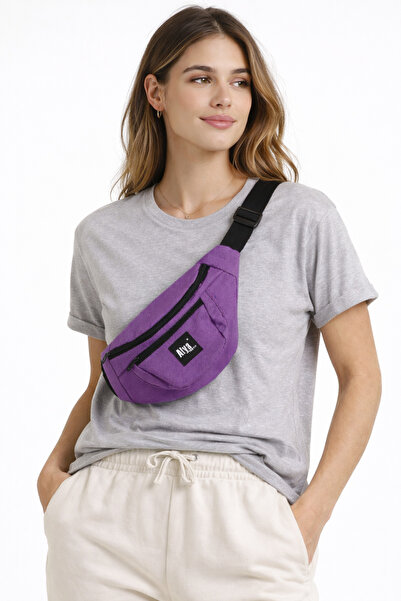 Alya trend Unisex Purple Violet Two-Compartment Shoulder and Waist Bag Waterp...
