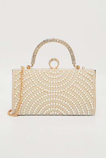 R&B Women'S Gold Embellished Clutch Bag