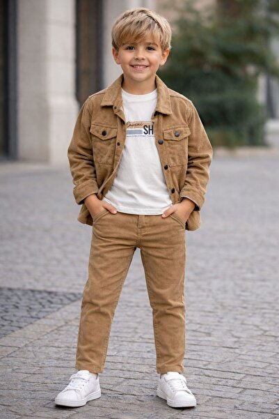 GÜL Baby SET 3 PIESE PENTRU BĂIEȚI: CĂMAȘĂ DIN CATIFEA, TRICOU ȘI PANTALONI, ...