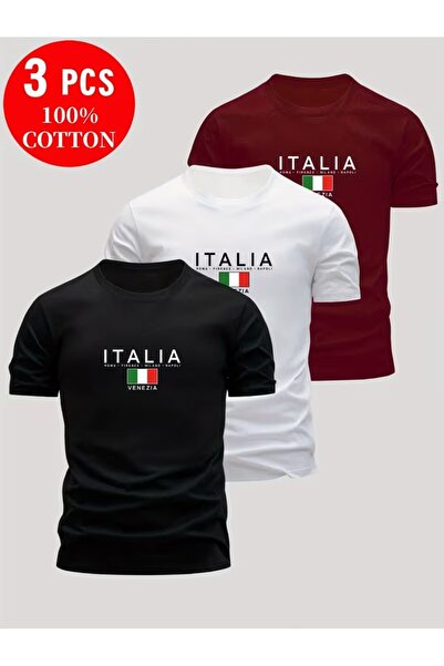 PAVRO Tricou unisex oversize cu imprimeu cu steagul Italiei