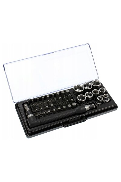 zola 44 bits and key sockets kit, metal, non-slip handle, black