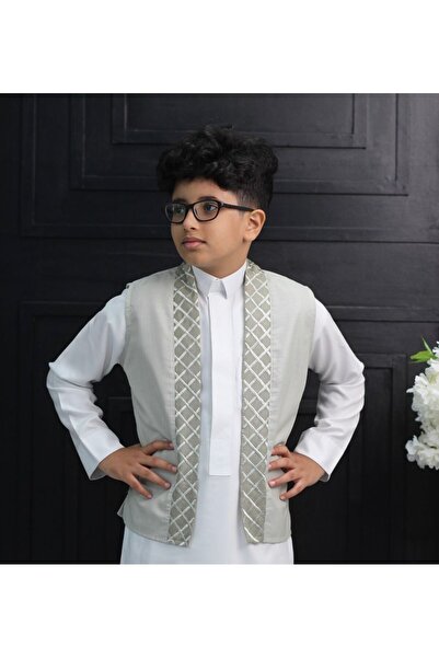 obejana Classic embroidered children's vest with geometric embroidery