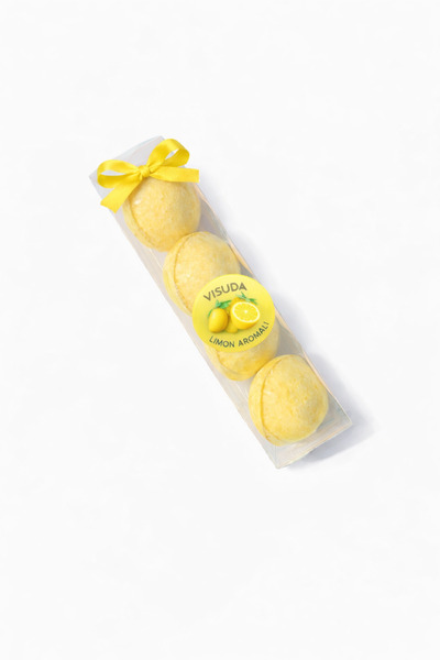 Visuda - Köpüren Banyo Topu 320 Gr / Banyo Bombası & LİMON Aromalı ile Ekstra Nem