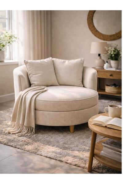 rwaq Modern lounge chair, circular, made of Swedish wood